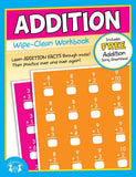 10-Page Addition Wipe-Clean Workbook [Staple-bound Laminated Paperback, Twin Sisters®, ©2012]