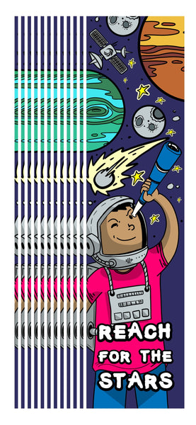 KaleidoQuest "Reach For the Stars" Colorable Bookmark - Space Theme (Pack of 12)