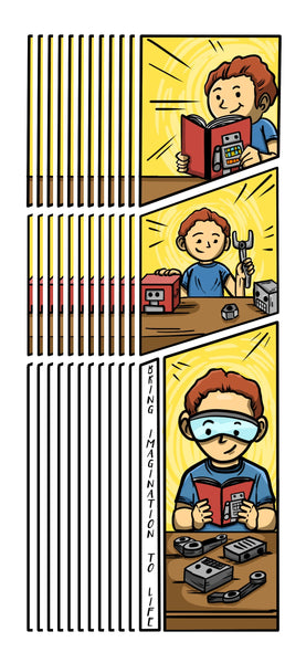 KaleidoQuest "Bring Imagination To Life" Colorable Bookmark - Robots Theme (Pack of 12)