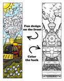 KaleidoQuest "Chugga… Chugga… CHOO CHOO" Colorable Bookmark - Train Theme (Pack of 12)