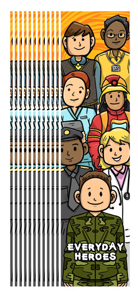 KaleidoQuest “Everyday Heroes” Colorable Bookmark - Hero Theme (Pack of 12)