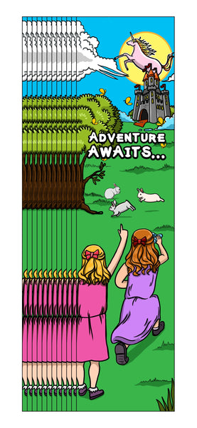 KaleidoQuest "Adventure Awaits…" Colorable Bookmark - Unicorn Theme (Pack of 12)