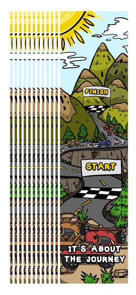KaleidoQuest "It's About The Journey" Colorable Bookmark - Racing Theme (Pack of 12)