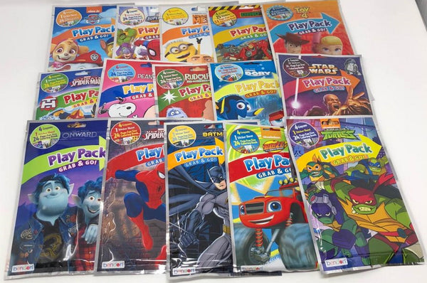 Bundle of 8 Boys Grab & Go Play Packs - Mixed Assortment Pack (No Repeats)