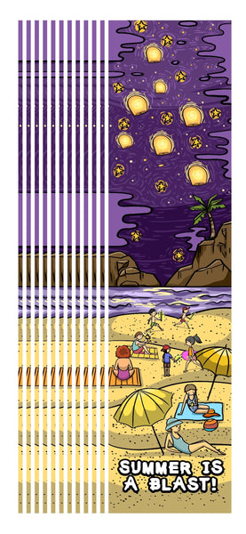 KaleidoQuest "Summer Is A Blast!" Colorable Bookmark - Summer Theme (Pack of 12)