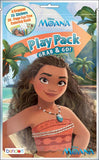 Bundle of 12 Disney Moana Grab & Go Play Packs and 12 KaleidoQuest 'Aloha' Island-Themed Colorable Bookmarks